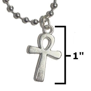 Ankh Necklace w Beaded Chain
